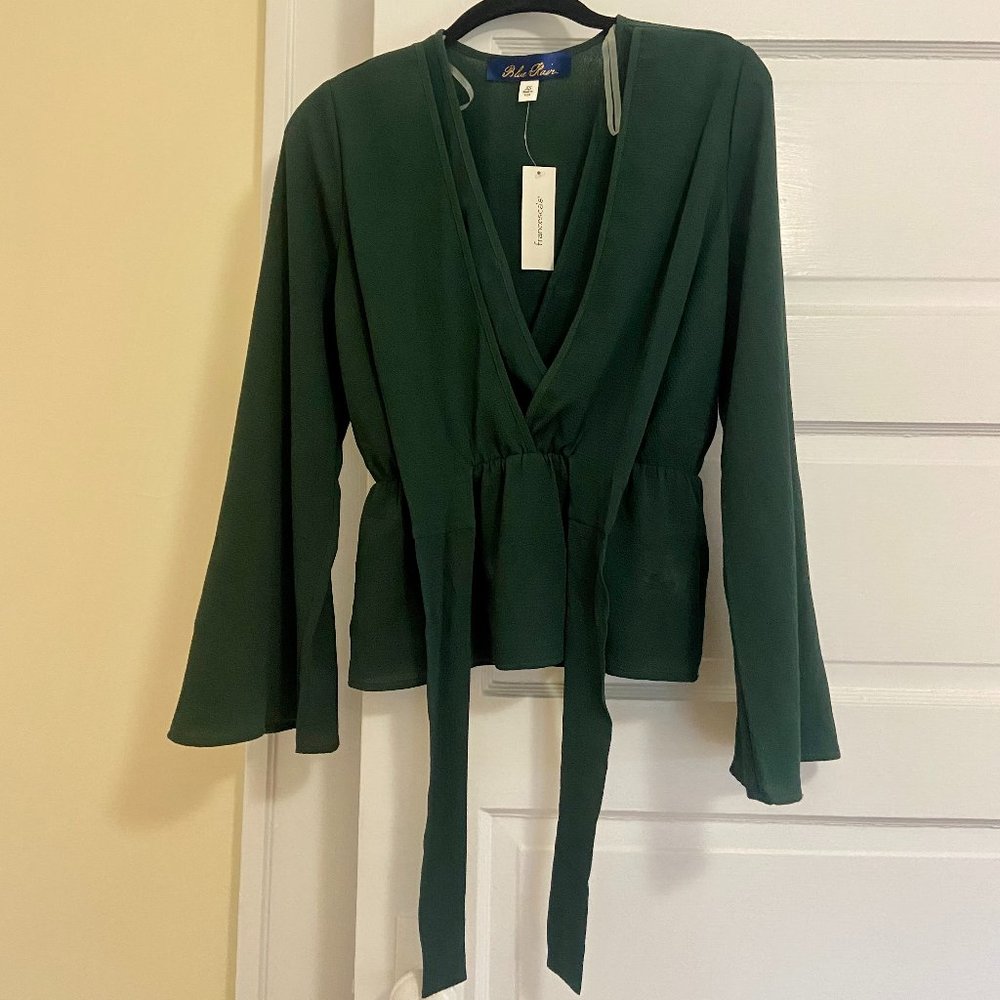 NWT Francesca's Green Blouse XS